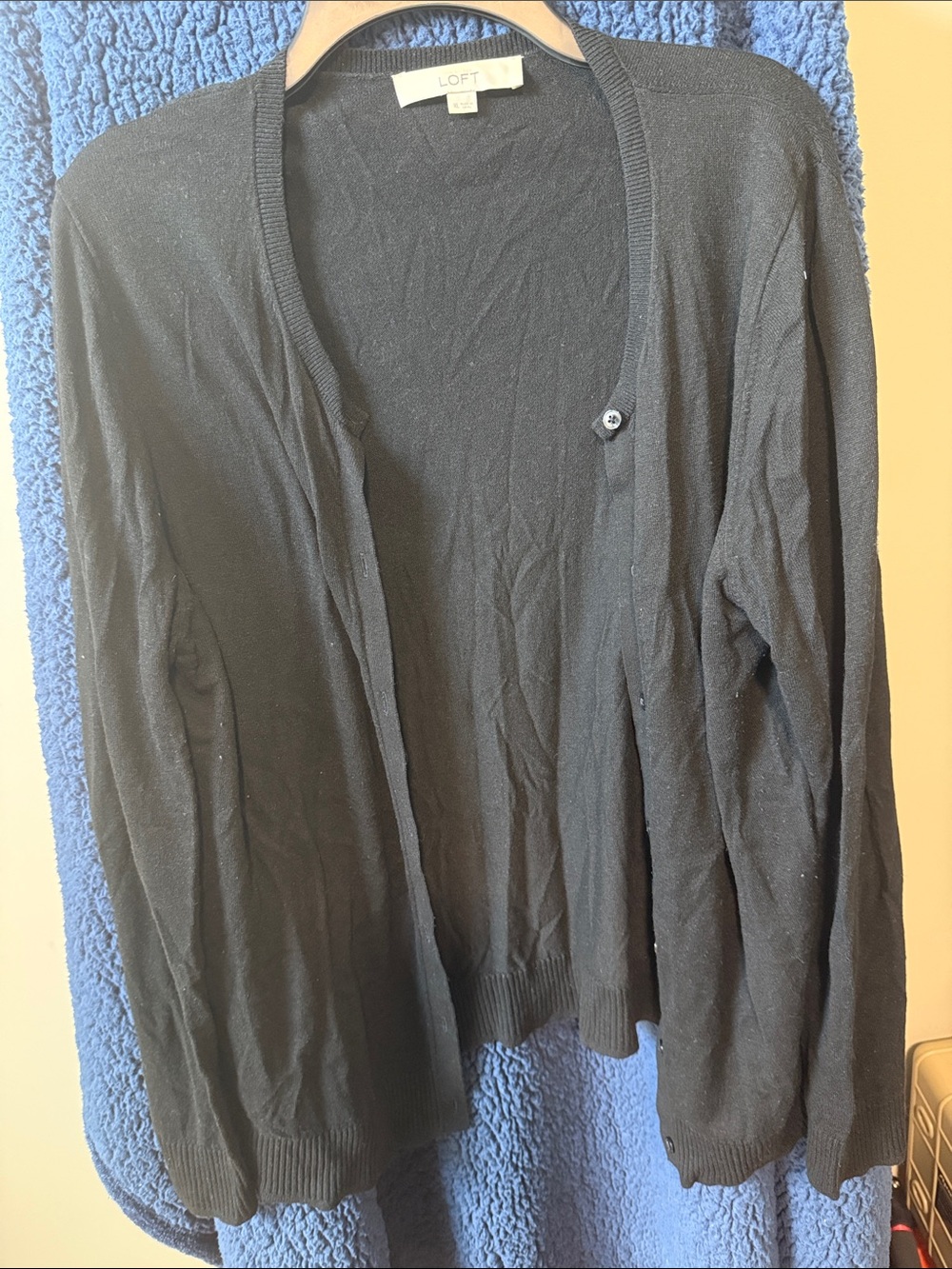 LOFT Black Lightweight Button-Up Cardigan (97)